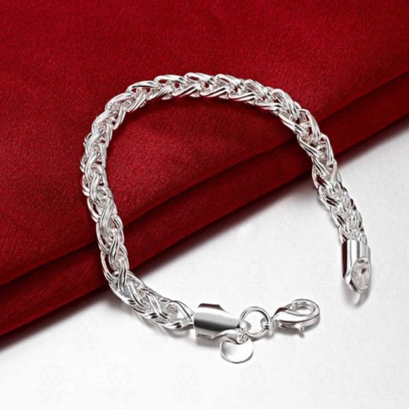 Krasnee NEW RopeTwisted Chain Bracelet 925 Silver - Picture 1 of 7